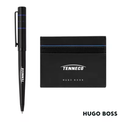 Hugo Boss® Gear Card Holder/Ribbon Matrix Ballpoint Pen