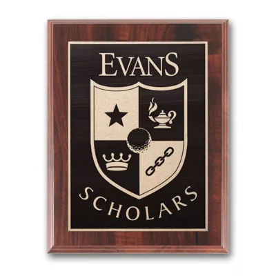 Etch/Antiqued Plaq - Walnut Finish