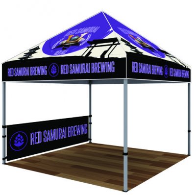 10ft Aluminum Canopy Tent Half Wall and Rail w/ Full Color Double Sided Imprint