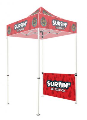 5ft Steel Canopy Tent Half Wall and Rail w/ Full Color Double Sided Imprint