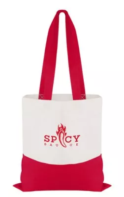 Cotton Colored Accent Flat Tote