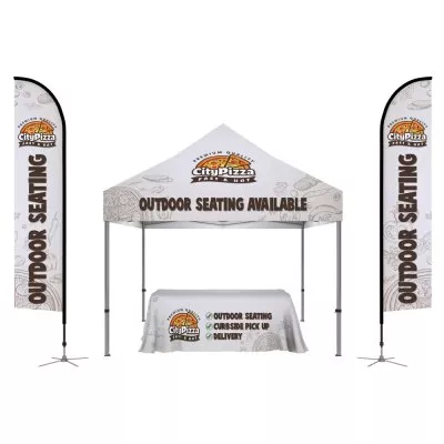 Canopy Kit w/ 6ft Table Cover & 2 - 14ft Flags