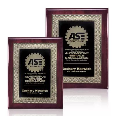 Oakleigh Certificate Plaque - Rosewood Finish