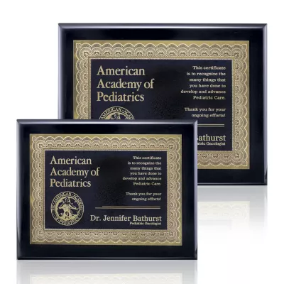 Oakleigh Certificate Plaque - Black Finish