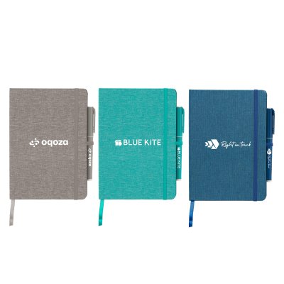 Melville 5.8" x 8.3" RPET Notebook & Islander Bio Pen Gift Set