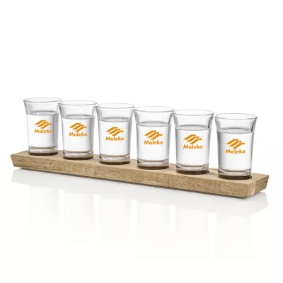 Shot Glasses Set on Acacia - Imprinted