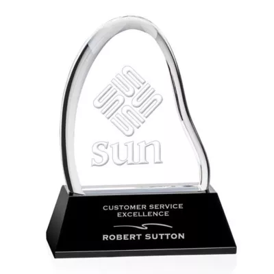 Adelaide Liquid Crystal™ Award on Base - Black