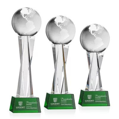 Globe Award on Grafton Base - Green