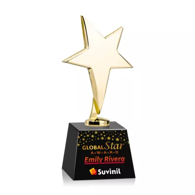 Tuscany Gold Star VividPrint™ Award on Robson Base - Black