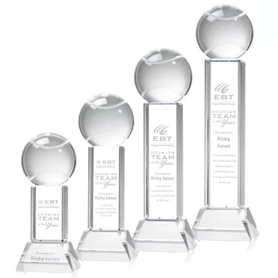 Tennis Ball Award on Stowe Base - Clear