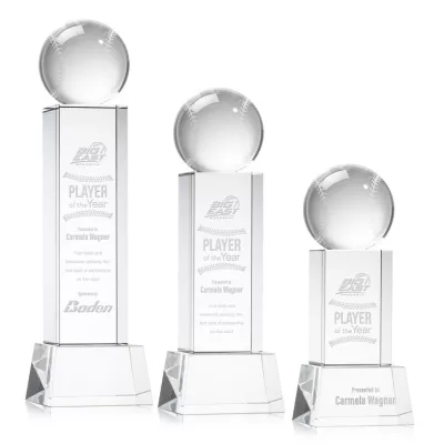 Baseball Award on Belcroft Base - Clear