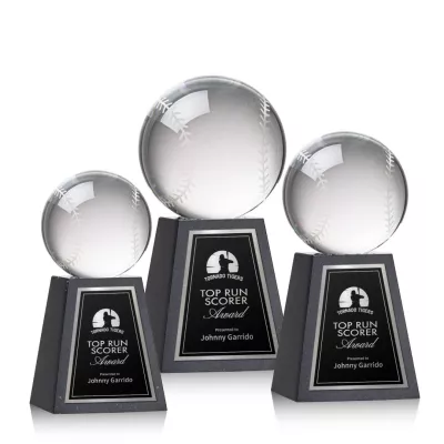 Baseball Award on Tall Marble Base