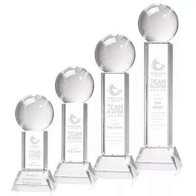 Baseball Award on Stowe Base - Clear