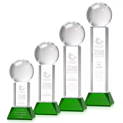 Baseball Award on Stowe Base - Green