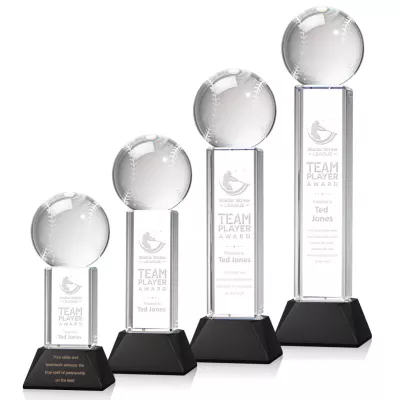 Baseball Award on Stowe Base - Black
