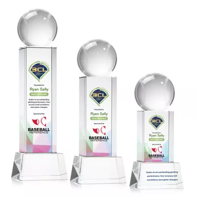 Baseball VividPrint™ Award on Belcroft - Clear