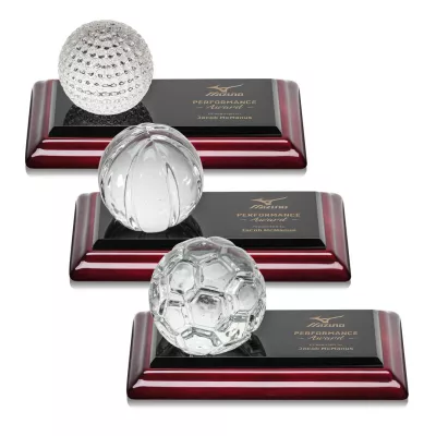Sports Balls Award on Rosewood Base