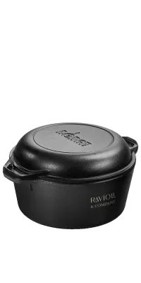 Lodge 5 Qt Cast Iron Double Dutch Oven