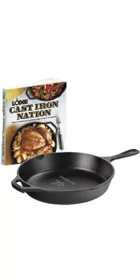 Lodge 10.25" Cast Iron / Nation Cookbook Gift Set