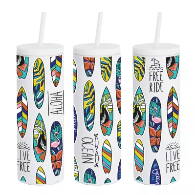 20 oz Slim Rubberized Tumbler With Spill Reduction Straw