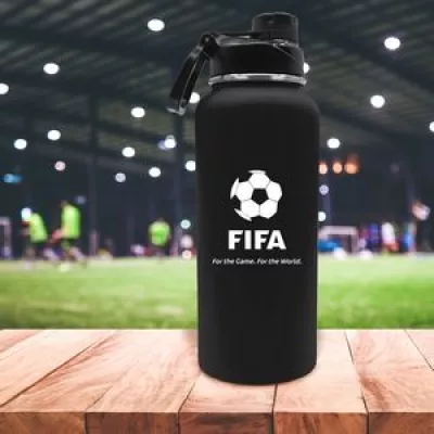 32.5 Oz. Rubberized Stainless Steel Water Bottle