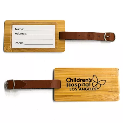 Rectangle Bamboo Luggage Tag