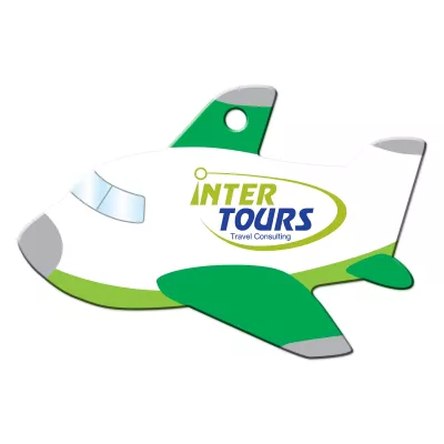 Green Plane Shaped Luggage Tag