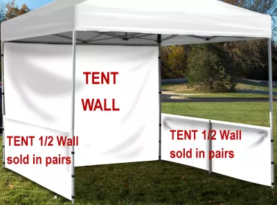 Event Tent Half Wall Pair (Full Bleed) with Railing Hardware