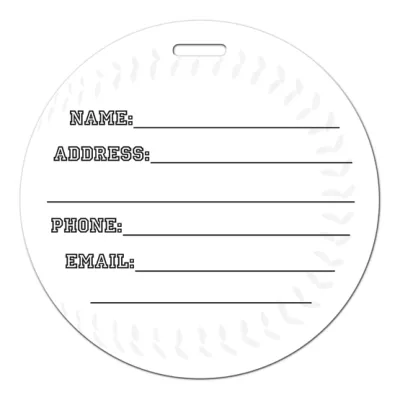 Baseball Shaped Luggage Tag