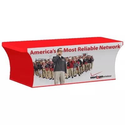 8-ft. Stretch Table Cover Multi-Panel Print, Full Bleed or Custom Fabric Color With An Open Back