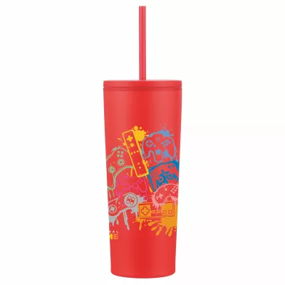 24 oz Double Wall Tumbler with Straw