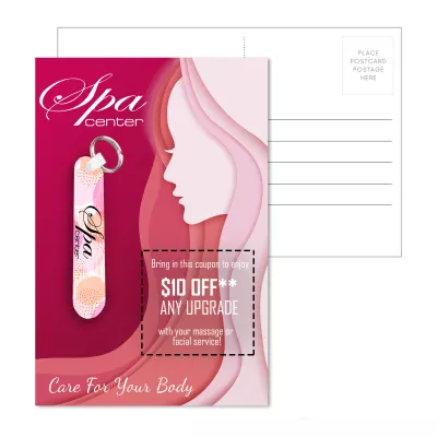 Post Card with 3.5" Nail File With Keyring
