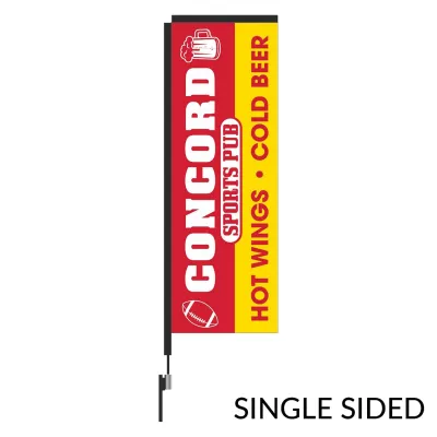 Rectangular Flag 10' Carbon Fiber Kit (Pole Set, Metal Ground Stake & Carry Bag) Single Sided Print