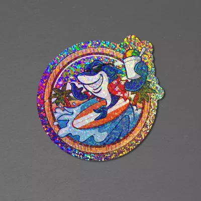 3" x 3" Vinyl Die Cut Glitter Sticker 6mil
