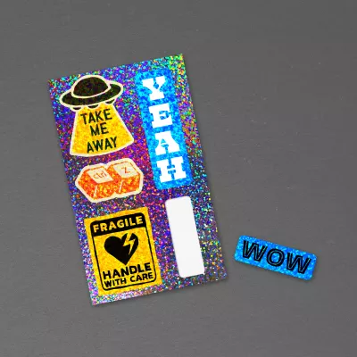 3" x 5" Glitter Sticker Sheet