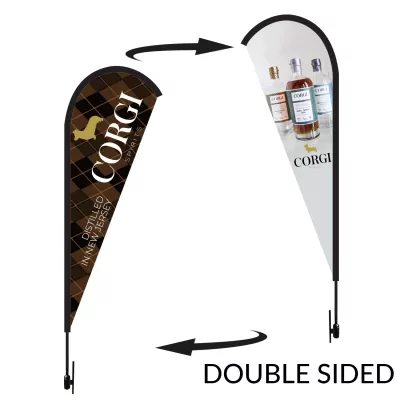 Tear Drop 11' Height Carbon Fiber Kit (Pole Set, Metal Ground Stake &Carry Bag/Double Sided Print)