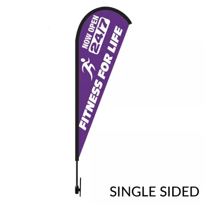 Tear Drop 11' Height Carbon Fiber Kit (Pole Set, Metal Ground Stake &Carry Bag/Double Sided Print)