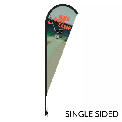 Tear Drop 17' Height Carbon Fiber Kit (Pole Set, Metal Ground Stake &Carry Bag/Single Sided Print)