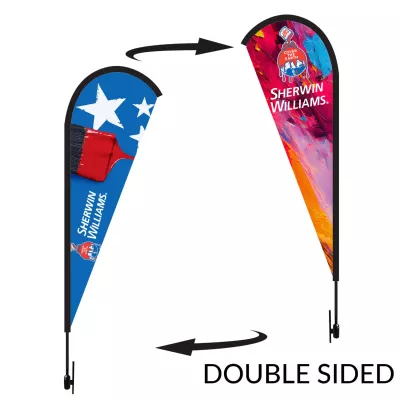 Tear Drop 8' Height Carbon Fiber Kit (Pole Set, Metal Ground Stake &Carry Bag/Double Sided Print)
