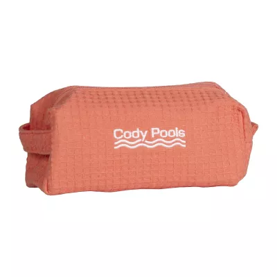 Waffle Weave Cosmetic Bag (Embroidered)