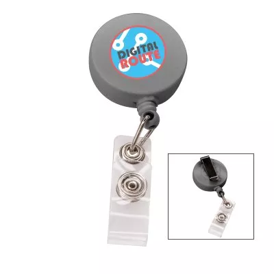 the Essentials Retractable Badge Holder - Grey