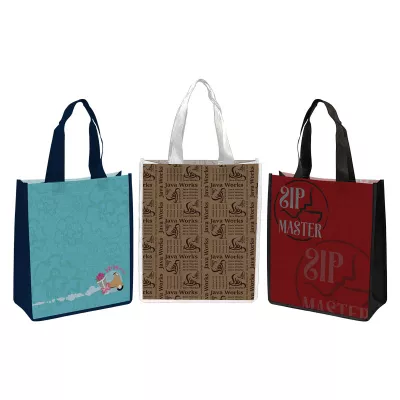 9x11x14 Laminated 2-Panel PP Non-Woven Tote Bag