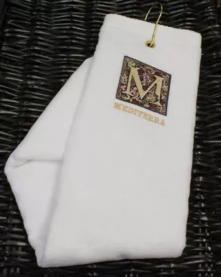 Turkish Signature™ Ultraweight Golf Towel (White)