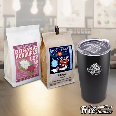 Direct Trade Specialty Coffee - Two Bags Gift, Free Bad Tiger Tumbler Gift