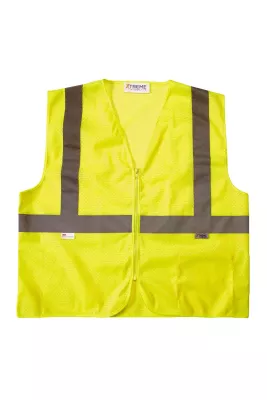Yellow Mesh Fabric Value Class 2 Zip Vest