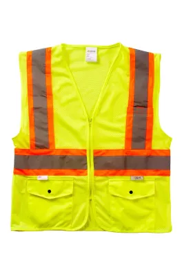 Xtreme Visibility DOT Class 2 Contrast Stripe Zip Vest