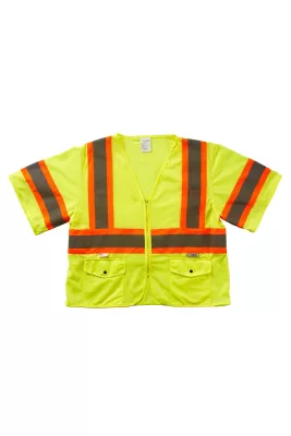Xtreme Visibility DOT Class 3 Contrast Stripe Zip Vest