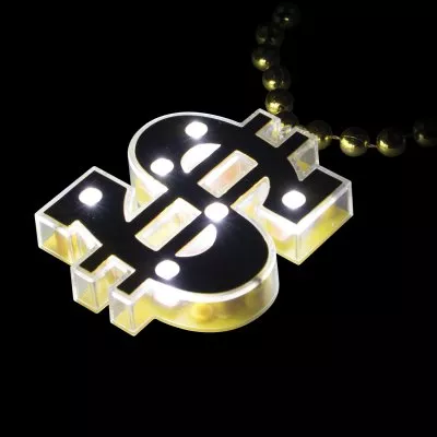 Dollar Sign Light Up Necklace