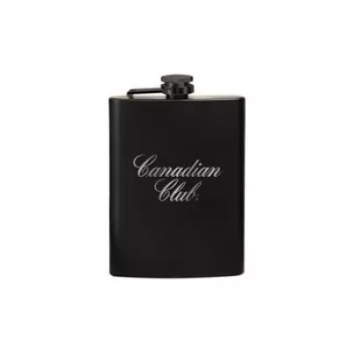8 Oz. Black Stainless Steel Hip Flask