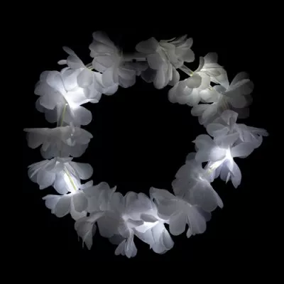 LED White Lei Headband